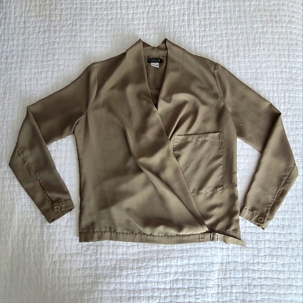 Venus mock-wrap blouse